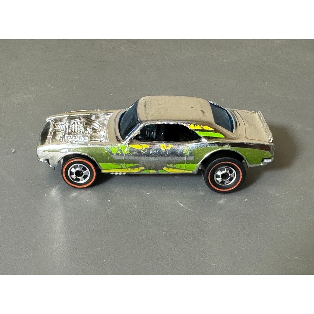 1977 Hot Wheels Redline Heavy Chevy Camaro Chrome Green Yellow Super Chromes HK
